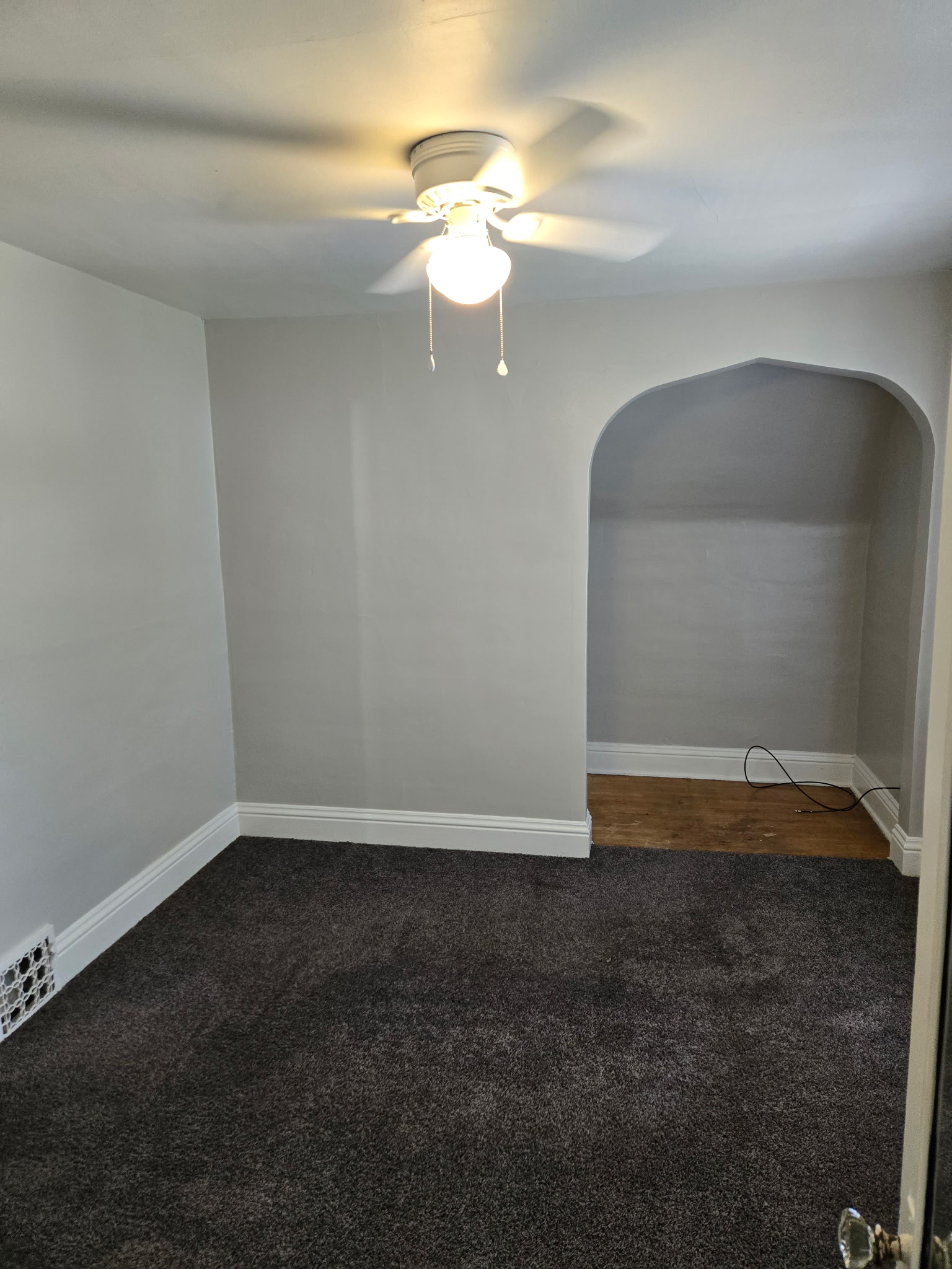 Interior painting - grey room with arched alcove feature